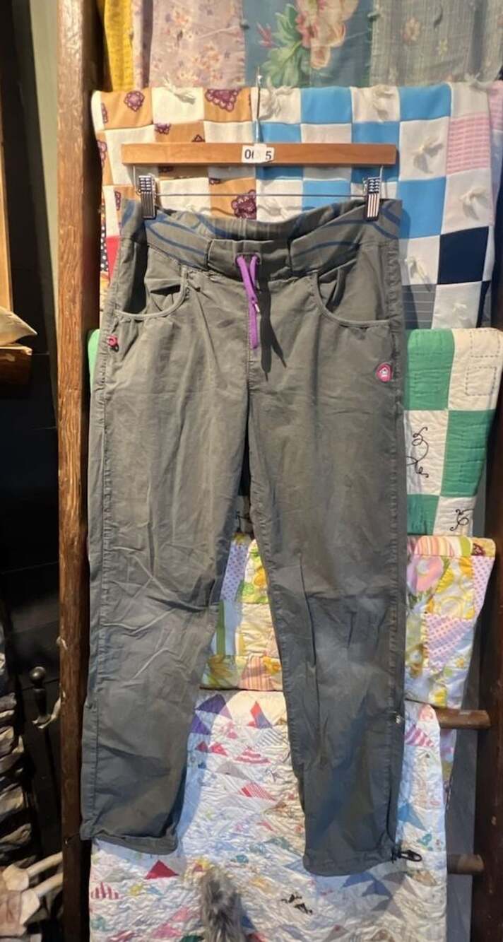 E9 Women's grey Climbing Pants with Purple Drawstring